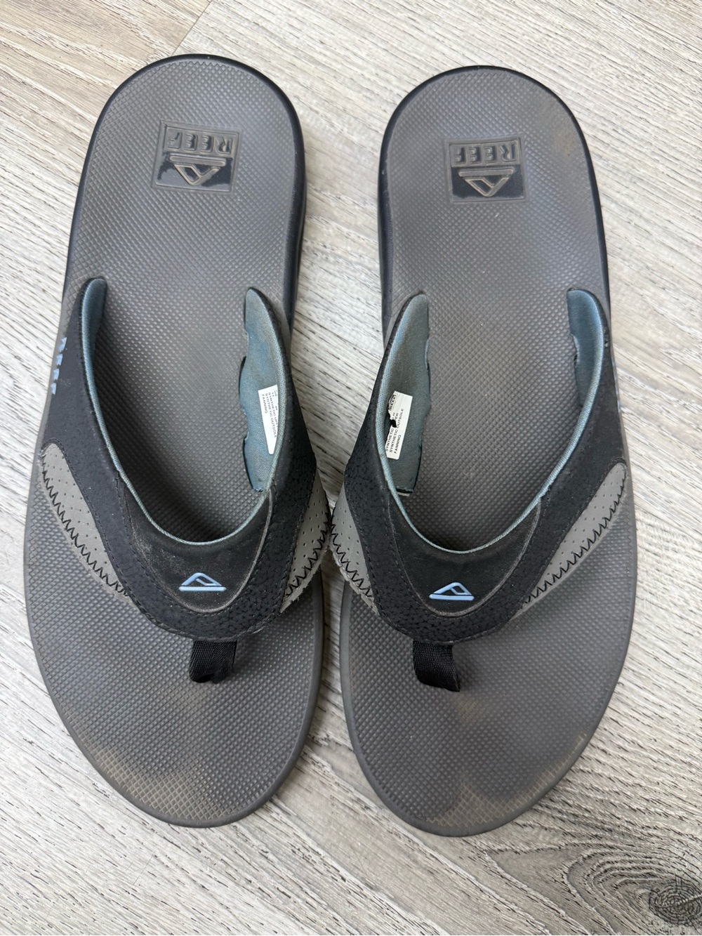 Reef Black and Gray Men's Flip Flops - Picture 2 of 6